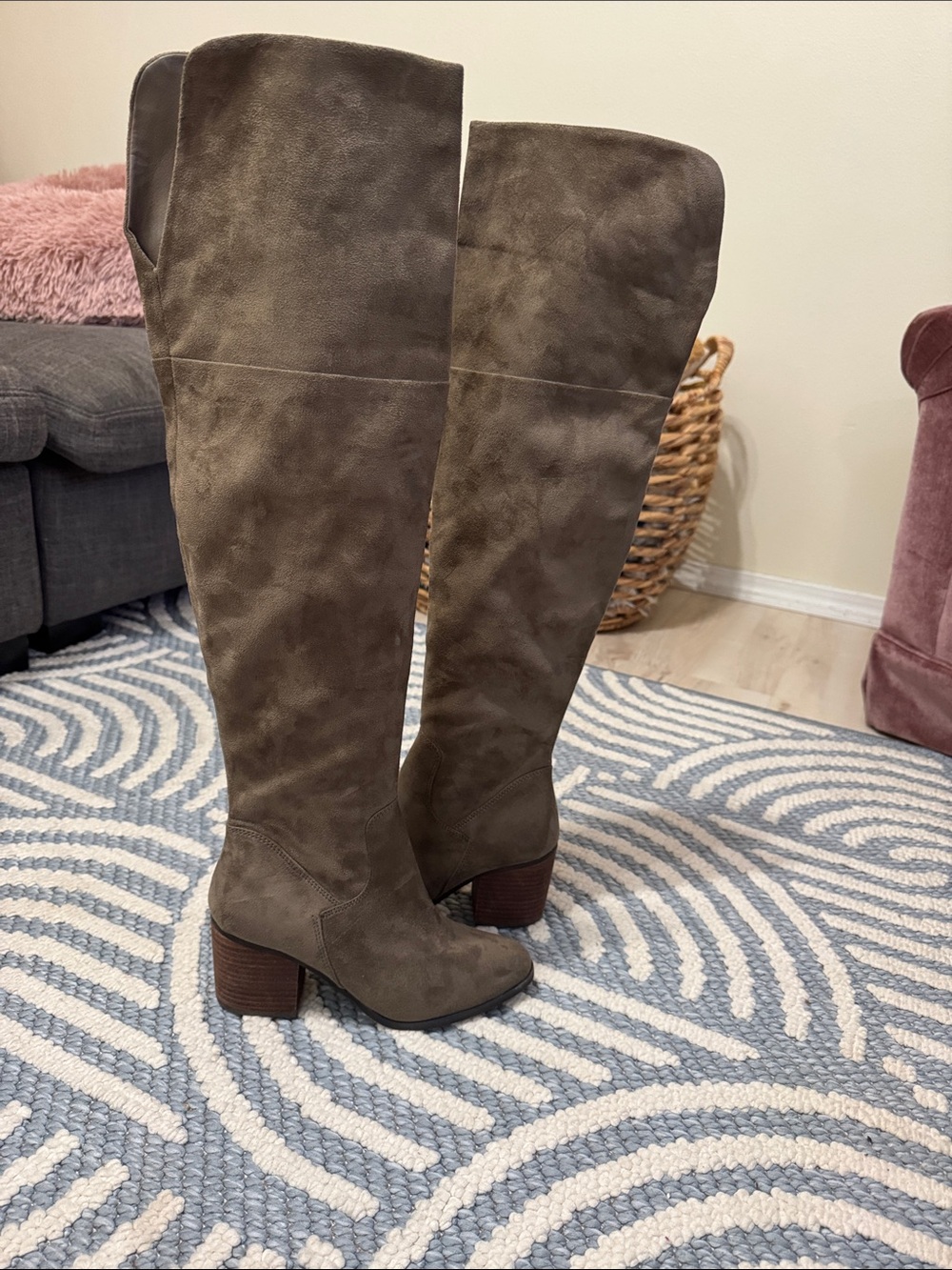 BP Luke Fab Taupe Over the Knee Boots Size 7M Unworn
